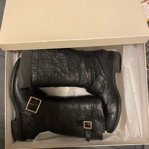 Jimmy choo distressed biker boots